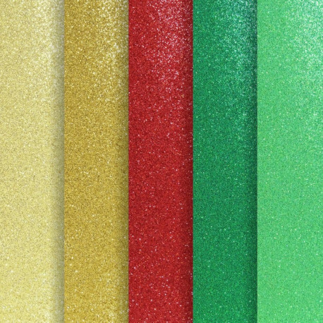 Glitterkartong segupakk MIX01 A4, 210g/5lk