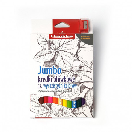 Heykka värvipliiatsid Jumbo 12tk + teritaja