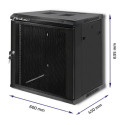 RACK cabinet 19inches 12U, 450 x 600 x 635