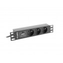 Surge protector Rack PDU 10 inch 1U 3x PL 2m 16A 230V PL black