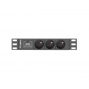 Surge protector Rack PDU 10 inch 1U 3x PL 2m 16A 230V PL black