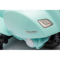 Jeździk akumulatorowy Scooter Vespa z siedzeniem z ekoskóry z przeszyciem i oparciem - turkusowy