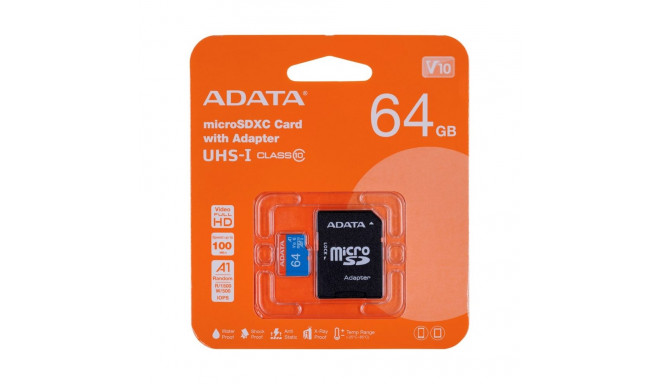 ADATA 64GB microSDHC Class 10 UHS-I mälukaart