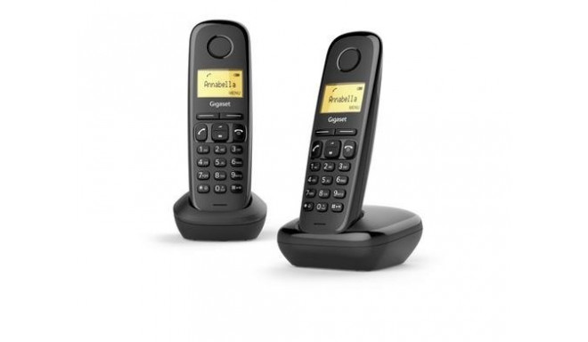 Gigaset A170 Duo Analog/DECT telephone Caller ID Black