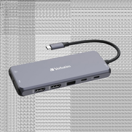 Port replikaator Verbatim CMH-14 USB-C Pro Multiport Hub 4xUSB-A/2xUSB-C/USB-C PD/2xHDMI 8K 30Hz/VGA