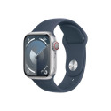 Apple Watch Series9 GPS + Cellular 41mm Silver Aluminium Case with Storm Blue Sport Band - S/M