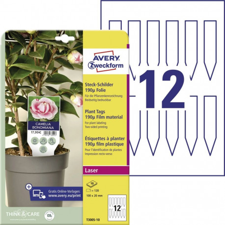 Film labels for plants AVERY Zweckform 100x20mm 6 sheets 10 sheets