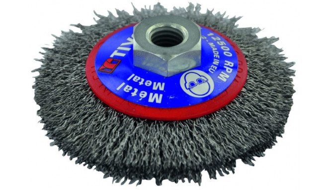 Steel wire brush for angle grinder, 100mm, Ø0.35mm, M14