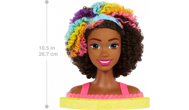Barbie Doll Mattel Barbie Styling Head Neon Rainbow Curly Hair HMD79