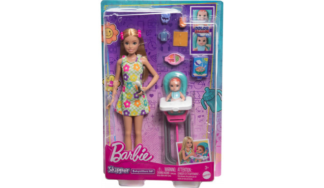 Barbie Mattel Skipper Doll Babysitter Set Baby Feeding HTK35