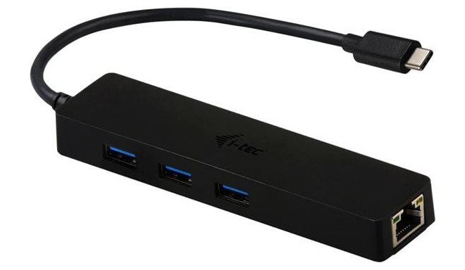 i-tec USB-C õhuke 3-porti jaotur Gigabit Ethernet USB 3.0 RJ-45 3x USB 3.0
