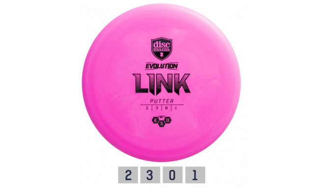 Discgolf DISCMANIA Putter SOFT EXO LINK Evolution Pink 2/3/0/1