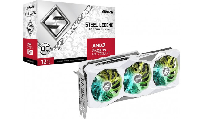 ASRock Radeon RX 7700 XT Steel Legend 12GB GDDR6 graphics card (RX7700XT SL 12GO)