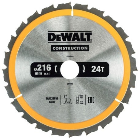 DEWALT ketassaag 216x30mmx24z