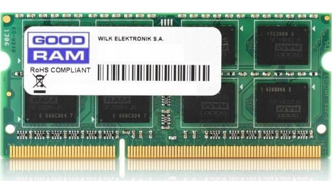 GoodRam SODIMM laptop memory, DDR3, 8 GB, 1333 MHz, CL9 (GR1333S364L9/8G)