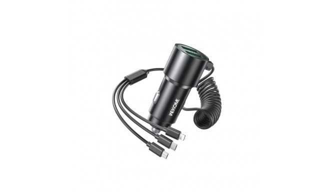 Car charger with built-in cable 3in1