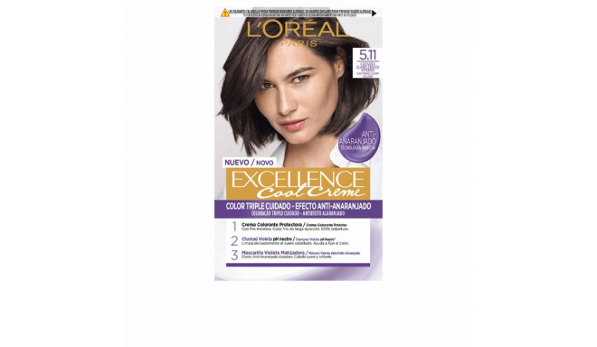 Püsivärvikreem L'Oreal Make Up Excellence Cool 5.11-castaño claro ceniza intenso