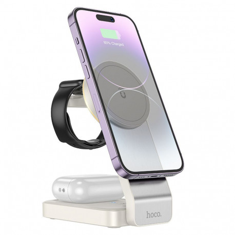 Wireles charger Hoco 3in1 15W compatible with MagSafe CQ3 white