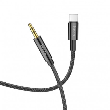 Cable AUX Jack 3,5 mm to USB C Hoco 1 m UPA19 black