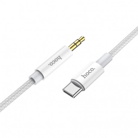Cable AUX Jack 3,5 mm to USB C Hoco 1 m UPA19 silver