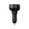 Car Quick Charger 60W 12-24V USB-C QC4.0 PD3.0 with Retractable 0.7m USB-C Cable, Black