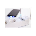 GEMBIRD Smart power strip with USB charger 4 sockets white