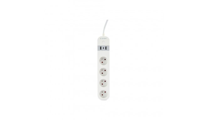 GEMBIRD Smart power strip with USB charger 4 French sockets white