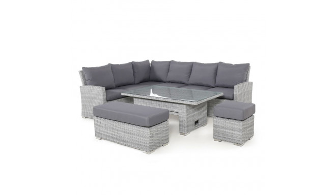 Garden furniture set ASCOT table, corner sofa, 2 ottomans