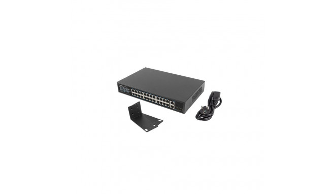SWITCH LANBERG 24X 100MB POE+/2X COMBO RACK 19" GIGABIT ETHERNET 250W