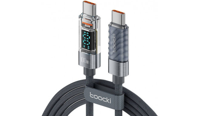Toocki Type C to Type C Cable 100W PD Blue, 2m, with display