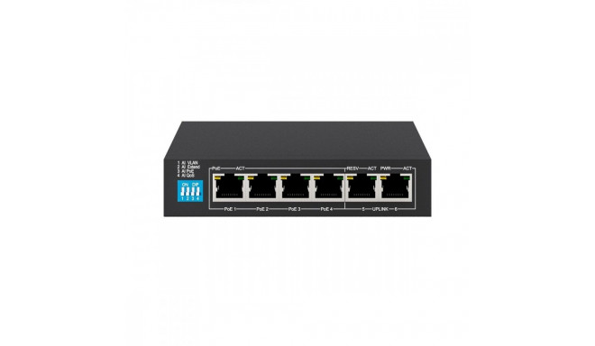 Switch KRIOS PoE 4x Gigabit PoE/PoE+, 2x RJ45 Uplink Gigabit, 60W