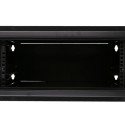 Wall cabinet 4U 600x600 black glass door