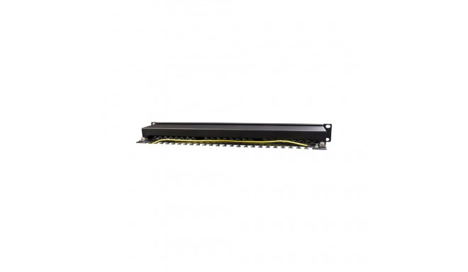 GEMBIRD NPP-C624-002 Gembird 19 patch panel 24 port 1U cat.6 with rear cable management, black