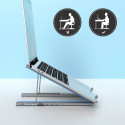 Podstawka pod laptopa 7w1 Choetech HUB-M48 PD USB-C SD TF USB-A HDMI 100W + kabel USB-C - szara