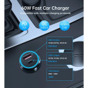 Choetech TC0014 USB-C USB-A PD 60W autonabíječka s LED podsvícením - černá