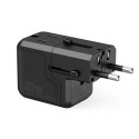 Choetech PD6038 USB-C USB-A PD 20W cestovní nabíječka USA EU UK AU - Černá