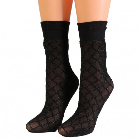 SOKISAHTEL STELLA musta värvi õhukesed sädelusega sokid 444