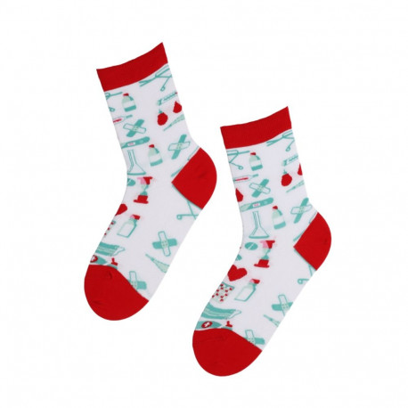 SOKISAHTEL NURSE valged puuvillased sokid 444, 446