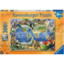 Ravensburger pusle 300 tk Maailma atlas loomadega