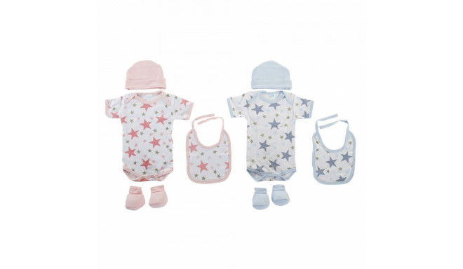 Предметы одежды DKD Home Decor Синий Розовый 0-6 Months Хлопок Звезды (2 штук)
