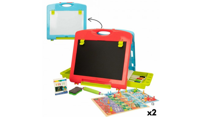 Double-sided Slate Colorbaby 34 x 31 x 29 cm 2 Units 34 x 31 x 29 cm