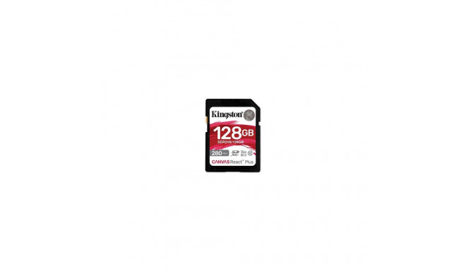 Kingston Technology 128GB Canvas React Plus SDXC UHS-II 280R/100W U3 V60 for Full HD/4K