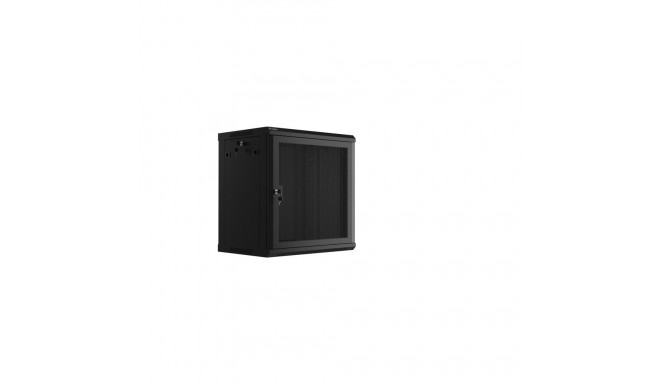 RACK CABINET 19" WALL-MOUNT 12U/600X450 WITH PERFORATED DOOR BLACK LANBERG (FLAT PACK)