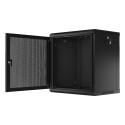 RACK CABINET 19" WALL-MOUNT 12U/600X450 WITH PERFORATED DOOR BLACK LANBERG (FLAT PACK)