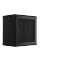 RACK CABINET 19" WALL-MOUNT 12U/600X450 WITH PERFORATED DOOR BLACK LANBERG (FLAT PACK)