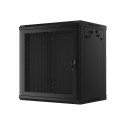 RACK CABINET 19" WALL-MOUNT 12U/600X450 WITH PERFORATED DOOR BLACK LANBERG (FLAT PACK)