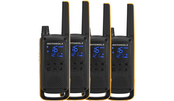 Motorola Talkabout T82 Extreme Quad Pack two-way radio 16 channels Black,Orange