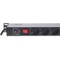 Intellinet Vertical Rackmount 12-Way Power Strip - German Type, With On/Off Switch and Overload Prot