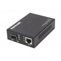 Intellinet 10GBase-T to 10GBase-R Media Converter, 1 x 10 GB SFP+ Slot, 1 x 10GB RJ45 Port