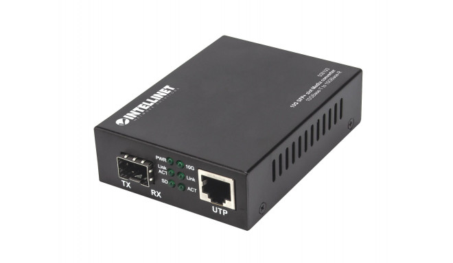 Intellinet 10GBase-T kuni 10GBase-R meediakonverter, 1 x 10 GB SFP+ pesa, 1 x 10GB RJ45 port